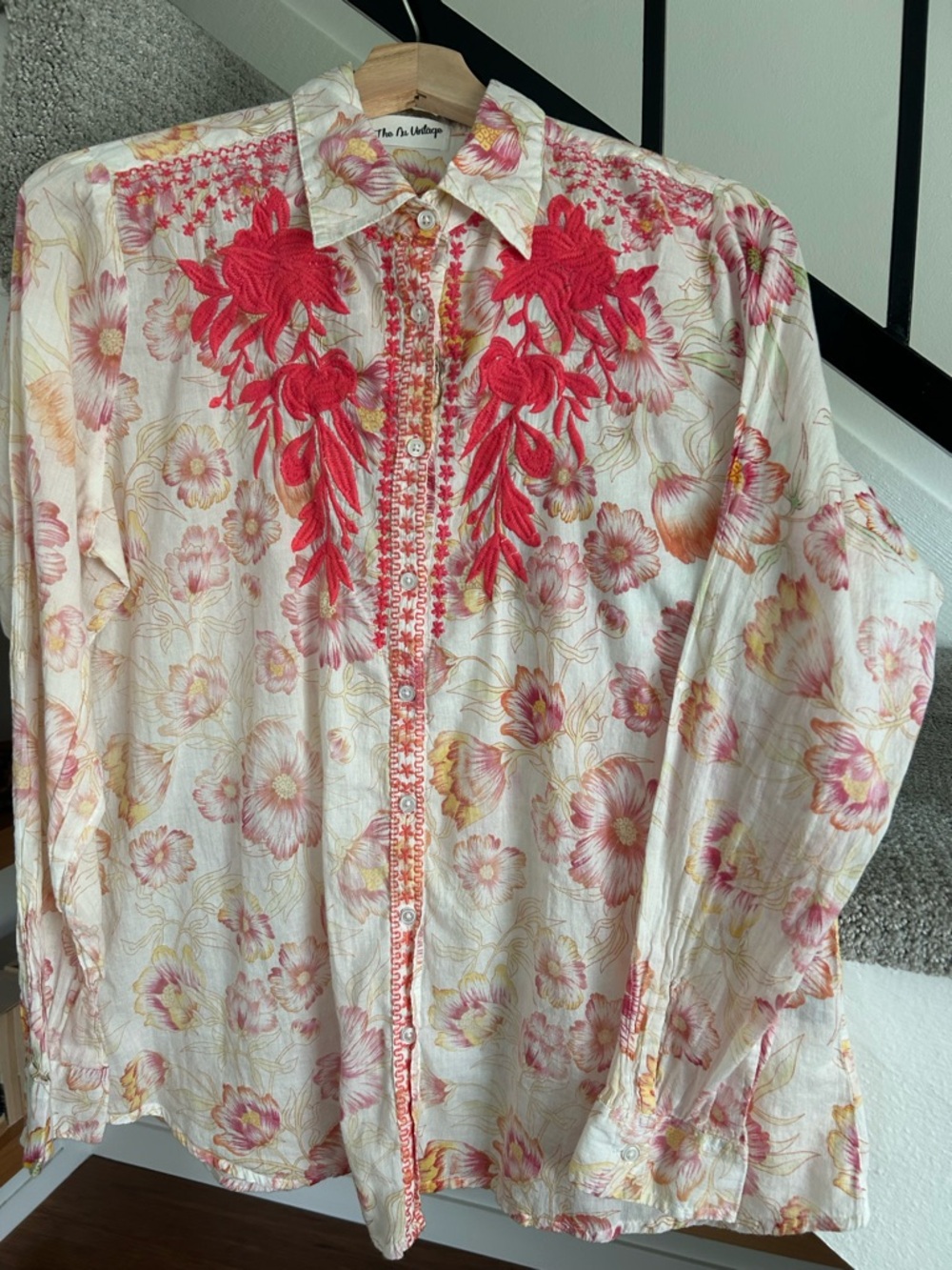 Nu Vintage Embroidered Floral Bouse